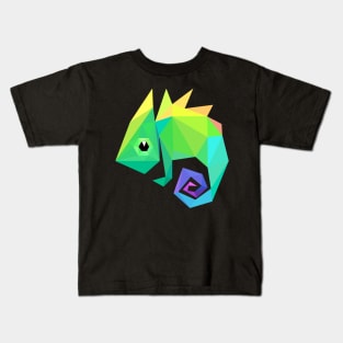 Chameleon Polygon - Reptile Colorful Cute Kids T-Shirt